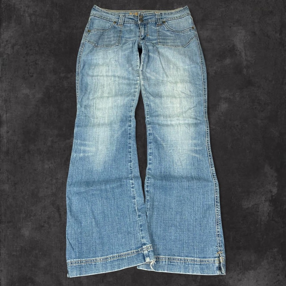 Y2K Hydraulic Mid Rise Light Wash Flared Jeans Women's Size 11/12 (30x32)